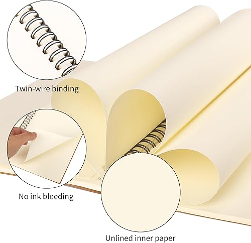 Miniatura 3 de EOOUT Paquete de 12 cuadernos en espiral A5 en blanco, cuadernos de bocetos, diarios sin forro de 5.5 x 8.3 pulgadas, 50 hojas de 100 páginas,
