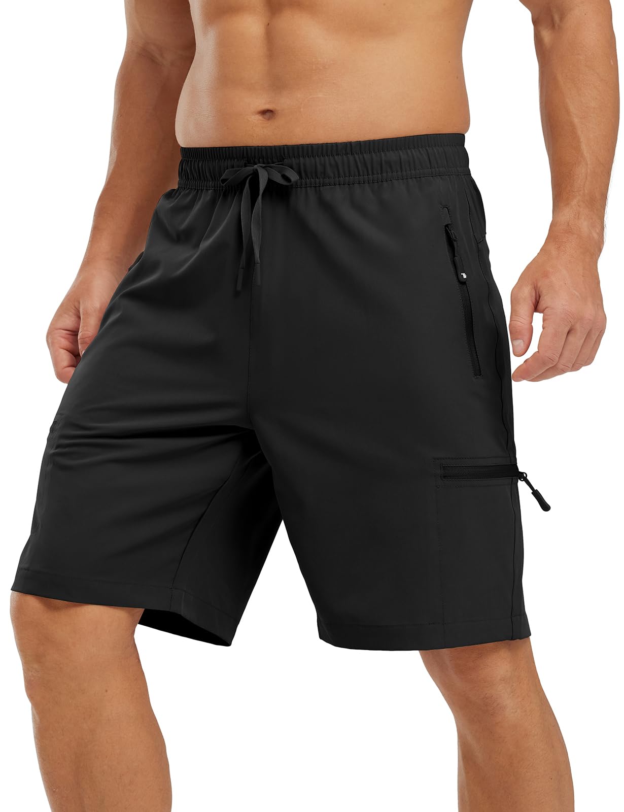 Rdruko Men's Hiking Shorts with 5 Zip Pockets Lightweight Outdoor Work Athletic Travel Short for Men Casual Running