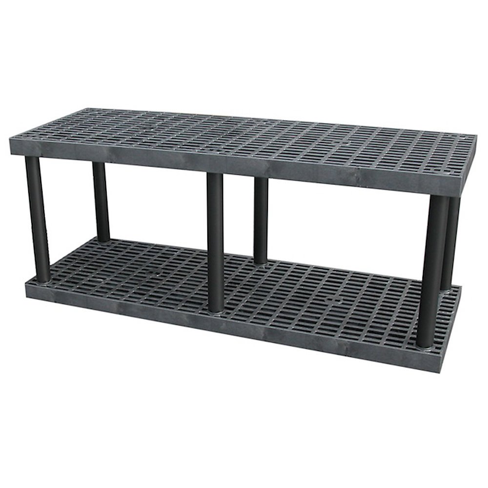 Structural Plastics, Heavy Duty Plastic Shelving - 2 Shelf Base Units, Hs6624B, Size H X W X D: 24 X 66 X 24