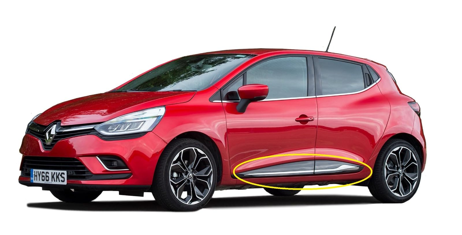 Ricambi Adatto per Renault Clio IV 2012-2018 4 pezzi in acciaio inossidabile rivestimenti cromati portiere laterali