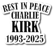 RIP Charlie Kirk American Hero Sticker 2-Pack for Truck Car Laptop 5.5-Inch by 4.6-Inch Honor Respect Decals