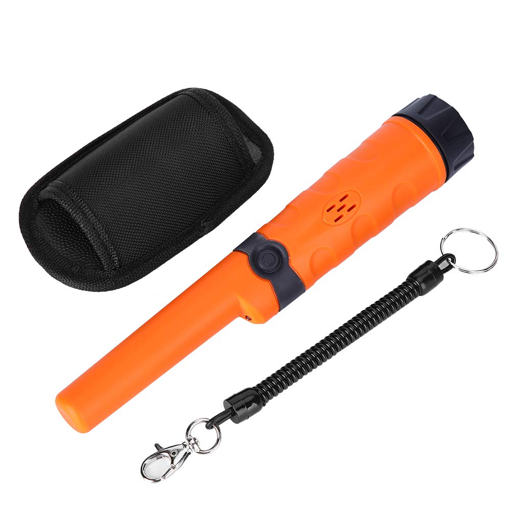 Gonetre Detector de Metales de Mano, Puntero Impermeable con Linterna LED para Detección en Exteriores (Naranja)
