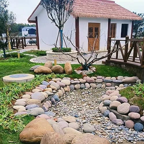 Fantian 20 Lbs Natural Bulk Stones Pebbles, 3-4 Inch Decorative River Rocks For Outdoor Landscaping thumb #7