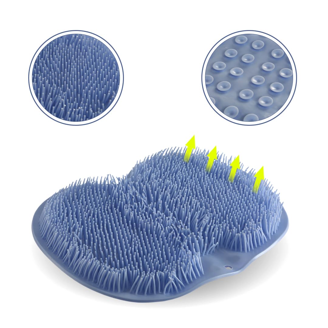 PRIME PICK Shower Foot & Back Scrubber, Silicone Bath Massage Cushion Brush with Suction Cups for Body Scrubber Improve Foot Circulation & Soothes Tired Feet (Pack of 2, Blue) (B0CQRLWLXR) Amazon Price History, Amazon Price Tracker