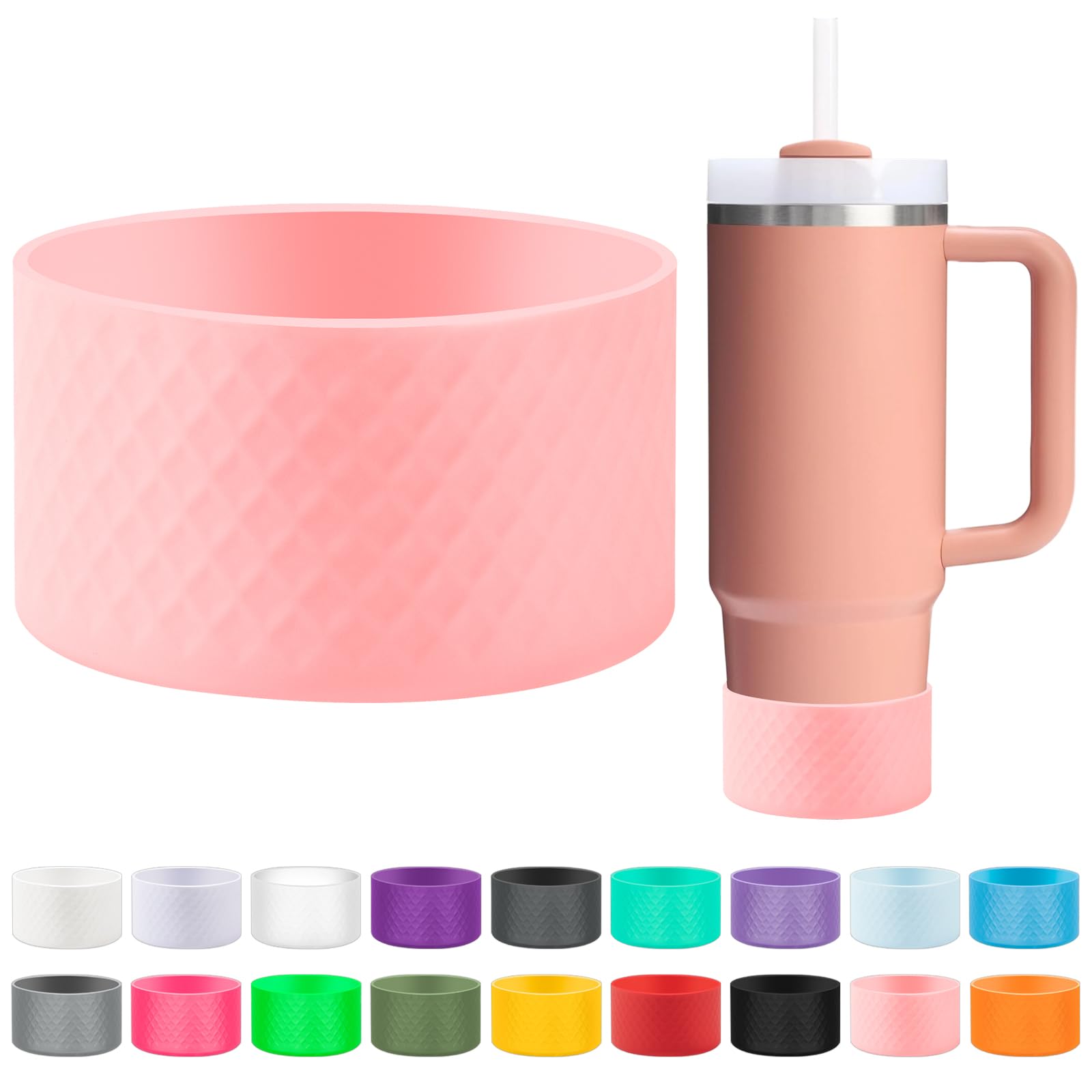 LOXICEN Silicone Boot for Stanley, Cup Boots Compatible with Stanley 40oz 30oz 20oz Tumbler, Cup Accessories Boot Pink, BT-LX-1P-fense