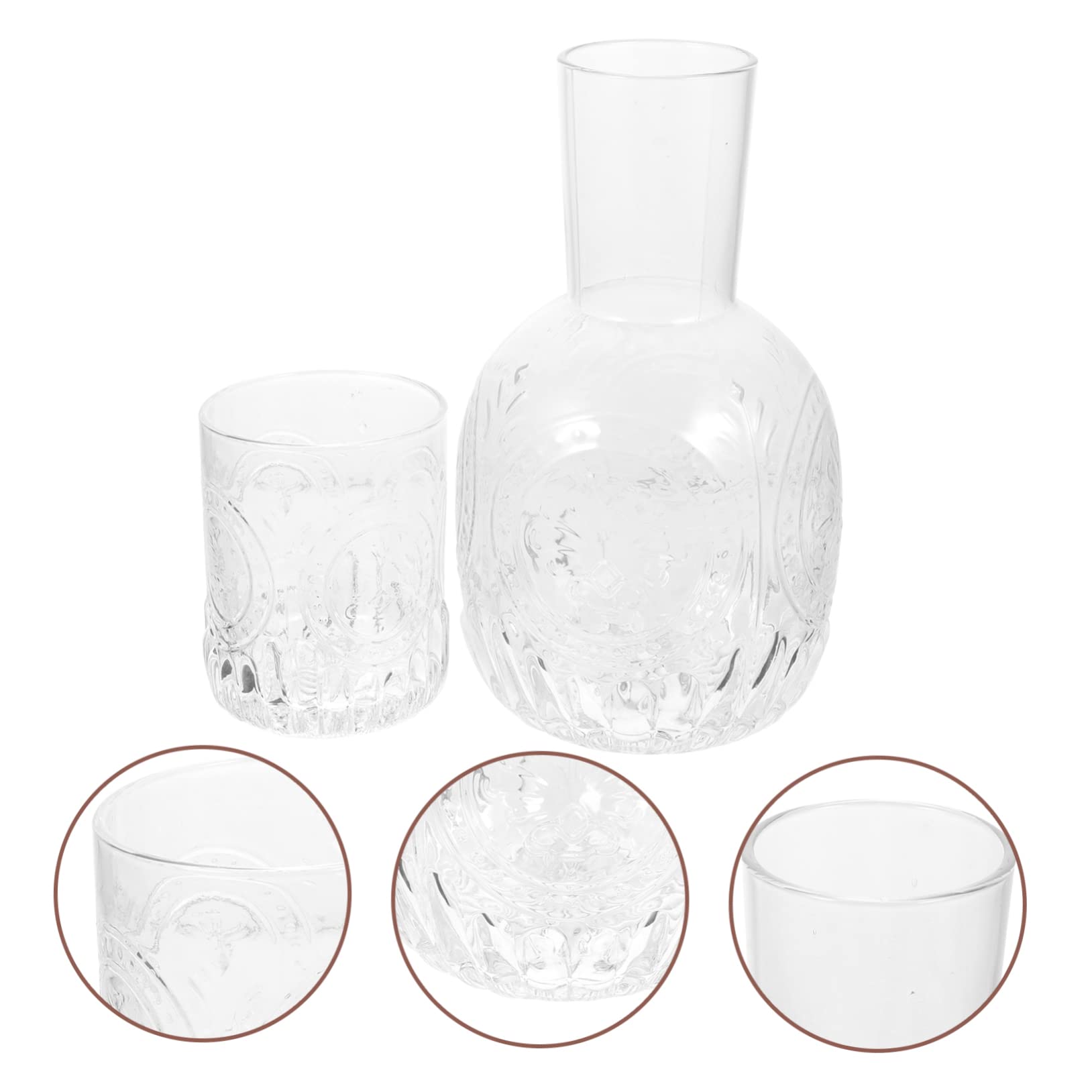 MOLUCKFU 1 Set Cow Cooler Home Accessory Daily Water Bottle Holder Dispenser Container Clear Water Bottles Milk Container Bedside Table Carafes Nightstand Water Carafe Transparent Glass