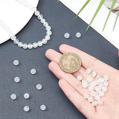 arricraft About 64 Pcs 6mm Natural Selenite Beads Strands - Image 3