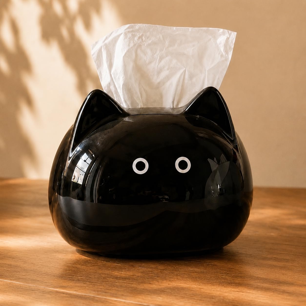 AZIMORA Black Ceramic Cat Tissue Paper Holder & Napkin Dispenser, 7.5 Inch | Decorative Ceramic Cat Tissue Paper Holder for Dining Table with Easy-Load Slot-image-10