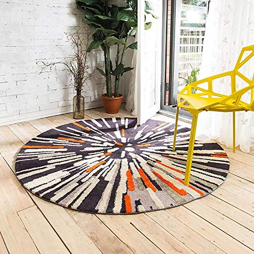 Tapis rond de 100cm moderne anti-rayures pour fauteuil et salon