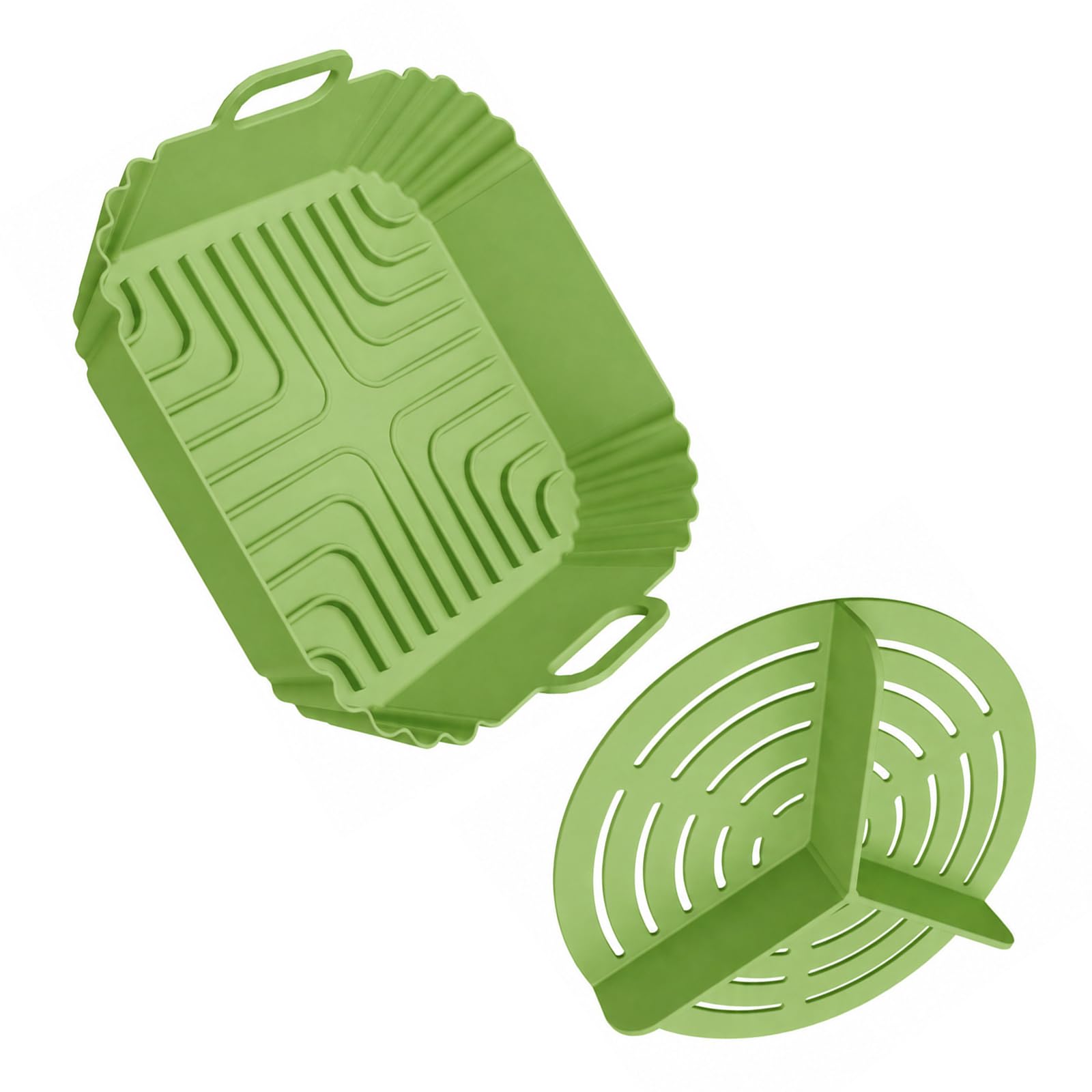 APGLSXY 2 Pack Rectangular Shape Baskets Silicone Liners Set Safe Cooking Mats Air Fryers Basket for Cooking Use Air Cooker Sheet