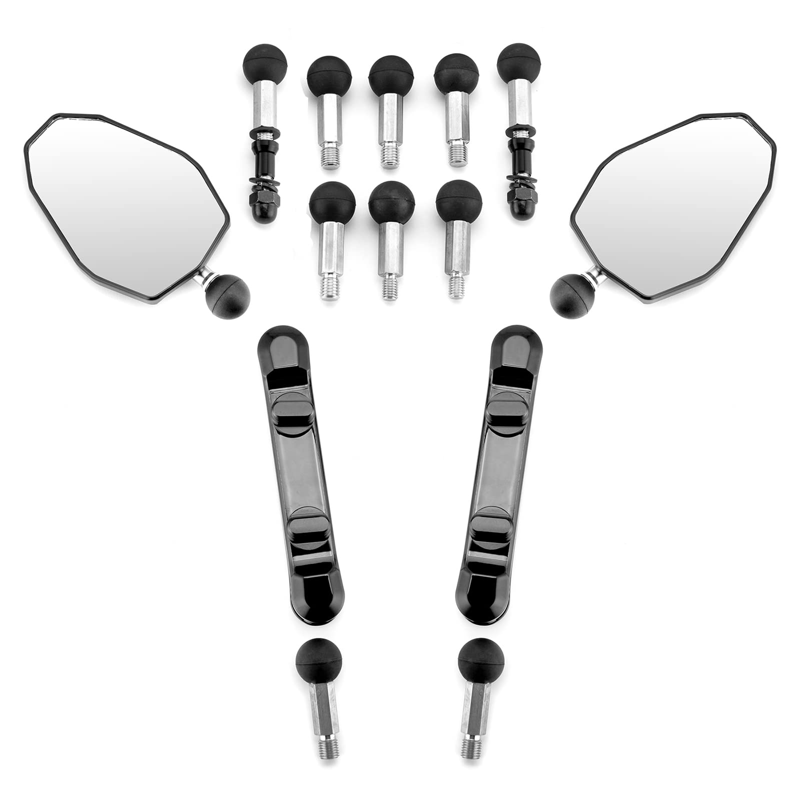 Mofun 8MM 10MM Angle Adjustable Rear Mirrors Compatible with Most ADV Dual Sport Dirt Bike Adventure Set