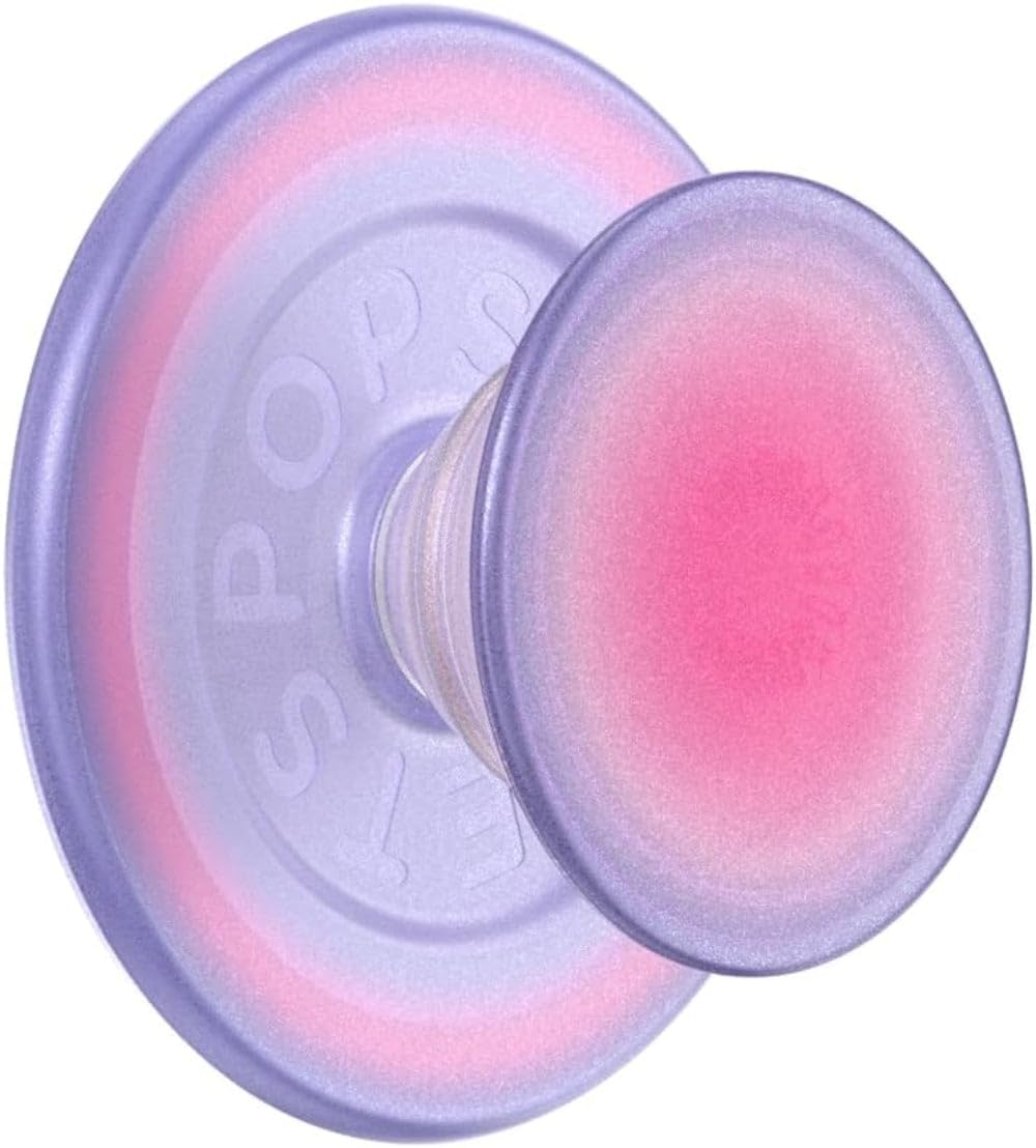 PopSockets Phone Grip Compatible with MagSafe, Adapter Ring for MagSafe Included, Phone Holder, Wireless Charging Compatible - Aura