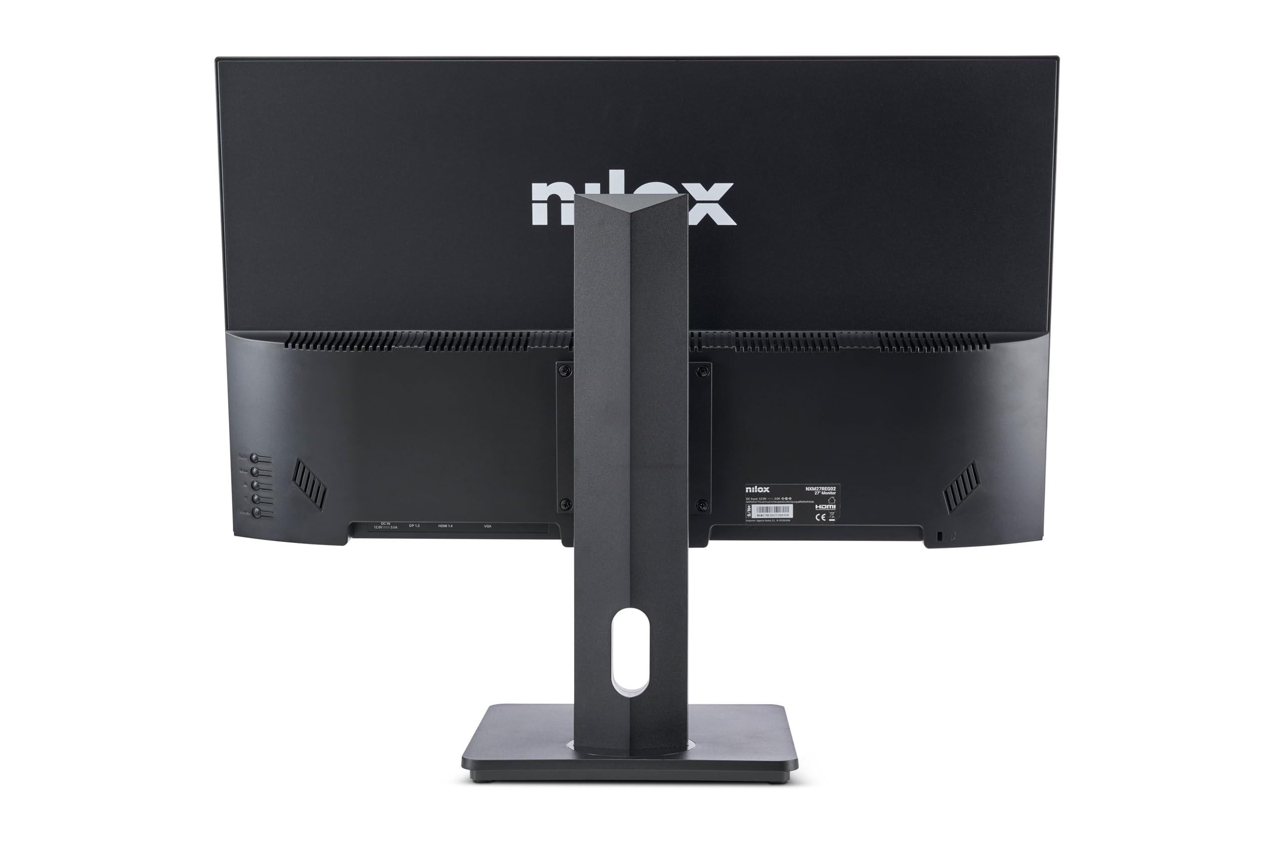 Nilox NXM24REG02 Monitor 24 Pollici FullHD, Frequenza 75Hz, Tempo di Risposta 4ms, Schermo PC con Protezione Luce Blu, Monitor Gaming con Base Regolabile e Girevole, HDMI, DP e VGA