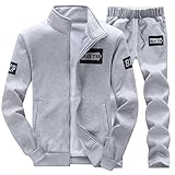 [LIFESHINE] 上下セットメンズスウェットセットルームウエアスポーツウェア裏起毛パジャマ パーカージップアップイージーパンツメンズジャージ 長袖 ユニセックスプレゼントギフト(01 グレーL)