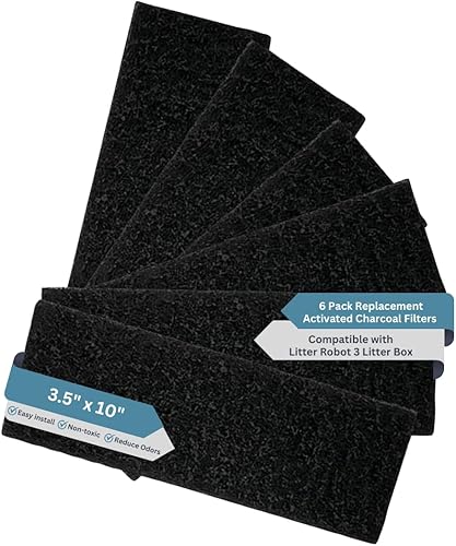 Paquete de 6 filtros de carbón activado, compatibles con caja de arena para gatos de robot 3, elimina olores e instala fácilmente, fabricado en