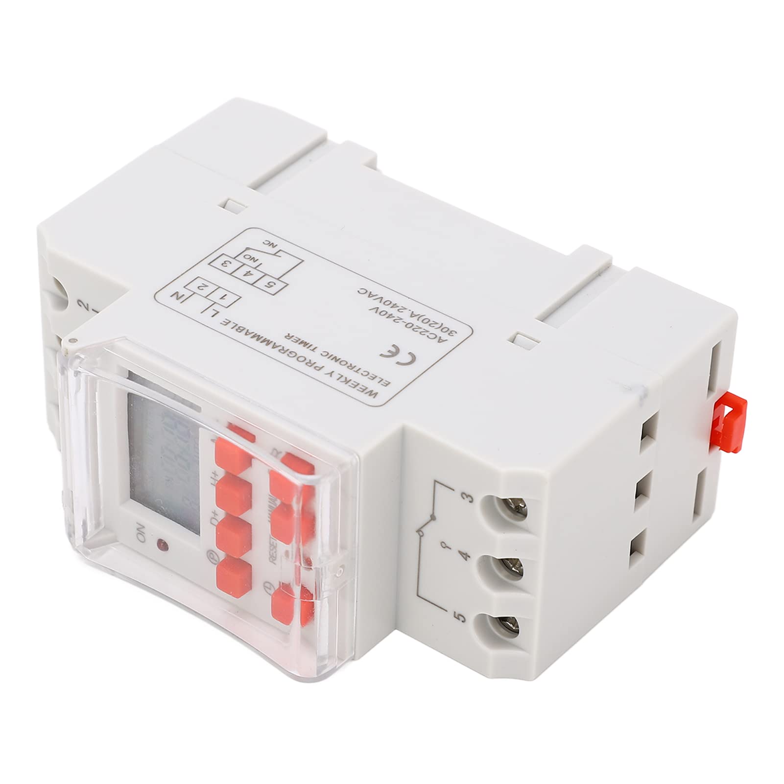 Programmateur Pour Chauffe Eau Électrique, Interrupteur Horaire, Commutateur de Minuterie Numérique 30 A Affichage LCD de Minuterie 1 Seconde Programmateur Digital Relais Temporisé 220V