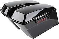 Vista 2 de Alforjas rígidas con soportes de conversión cromados para Harley Davidson 1984-2017 Softail Modelos FLST, FLSTC, FLSTF, FLSTN FLSTS, negro brillante