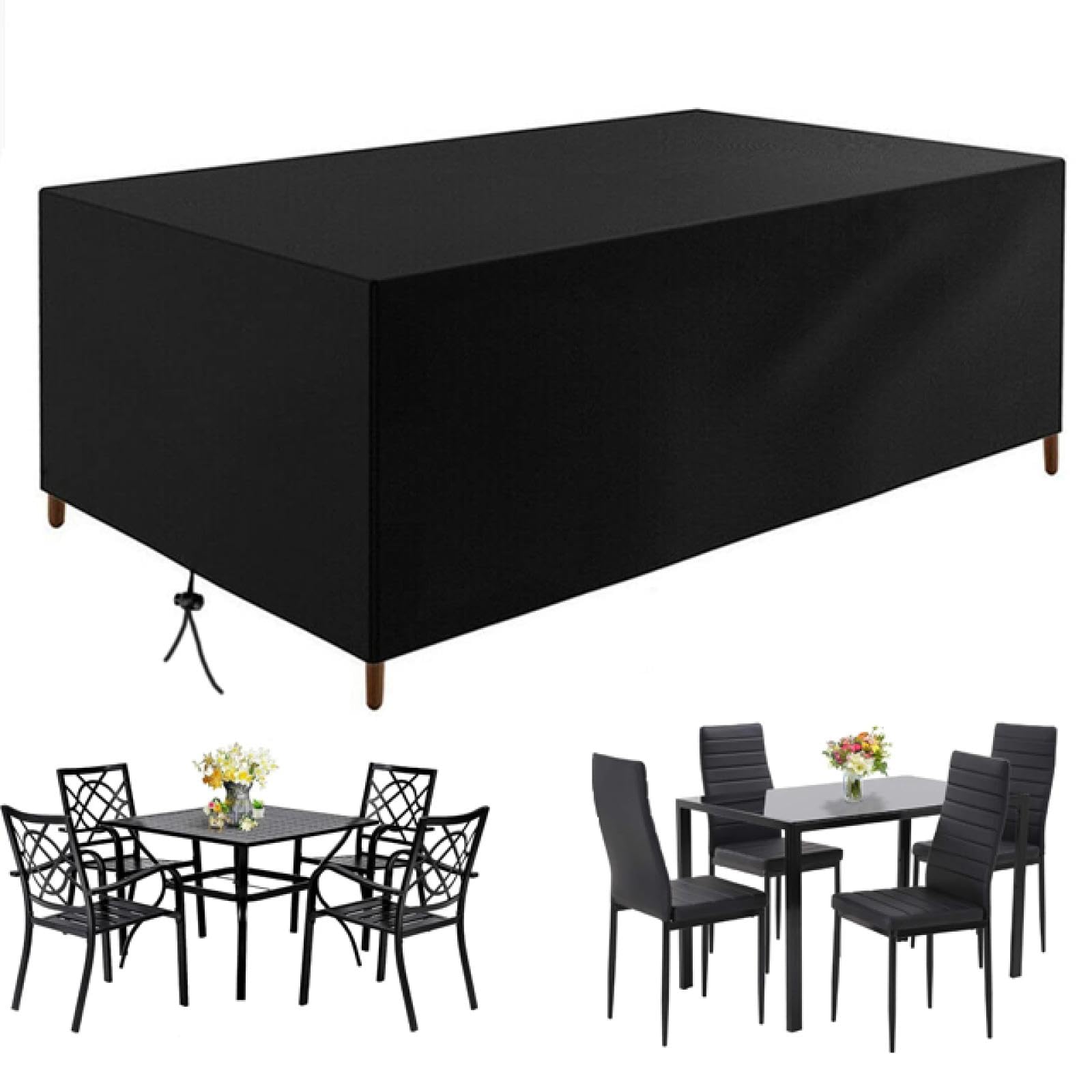 HNKDKJ-Outdoor Furniture Covers 110x50x68cm/LxWxH Waterproof Cover for Outdoor Furniture Windproof Garden Furniture Covers Black Rectangular/Cube Patio Furniture Set Covers
