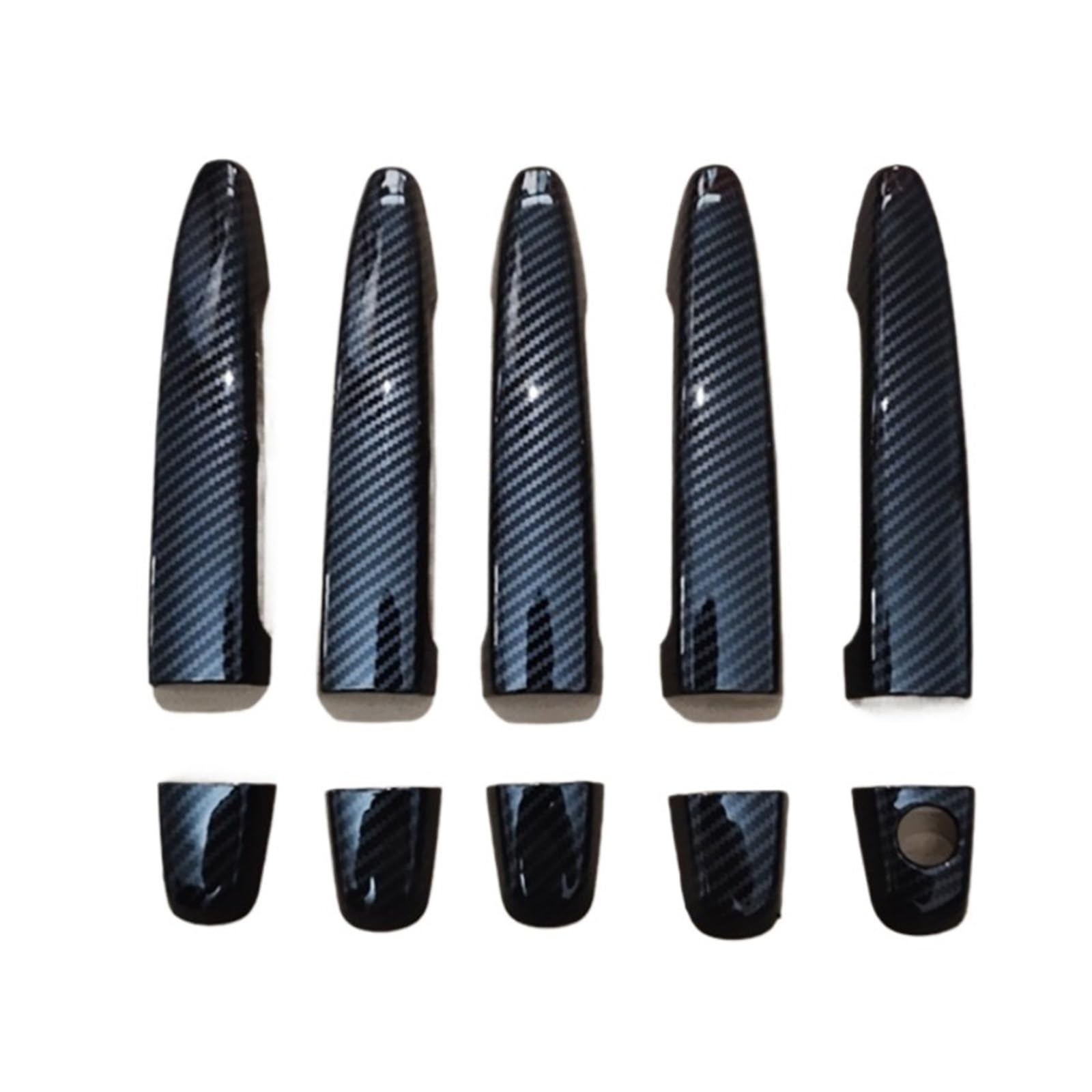 Asddllnn Carbon Fiber Exterior Sliding Door Handle For Toyota For Camry Xv40 2007-2011 For Aurion For Daihatsu For Altis Door Handle Cover Trim Sticker Overlays(Carbon Fiber)