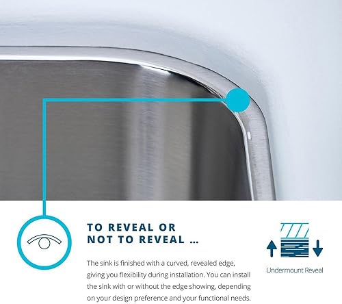 Miniatura 8 de Elkay ELUHAQD3218 Lustertone Classic - Fregadero de acero inoxidable con división Aqua