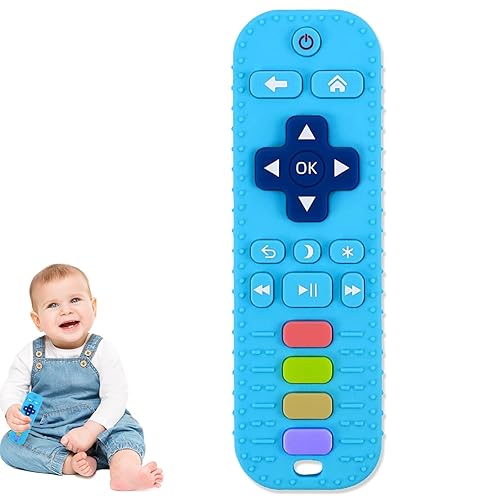 Miniatura 1 de Juguetes de dentición para bebés, juguetes mordedores de silicona para bebés de 0 a 24 meses, forma de control remoto para bebés, juguetes para