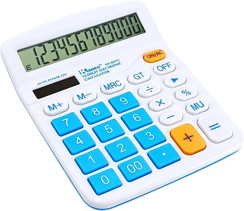Desktop Calculator, 12-Digit Battery Office Basic Desk Calculators with Large LCD Display Big Sensitive Button (baby blue)