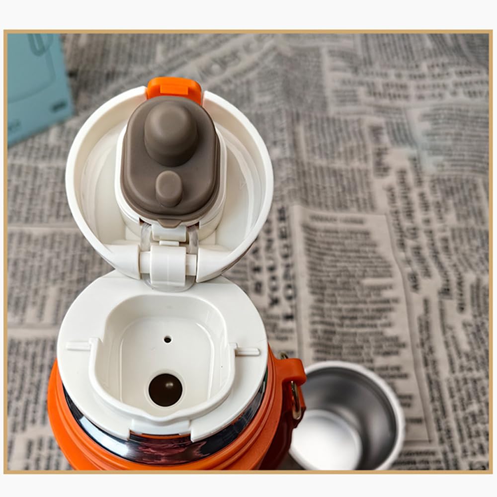 Fortyone Botella de café al vacío de acero inoxidable 316 de alta calidad, con aislamiento al vacío, con infusor de té, retención de calor durante 24 horas, colador de té [500 ml/479.1 g] (naranja)