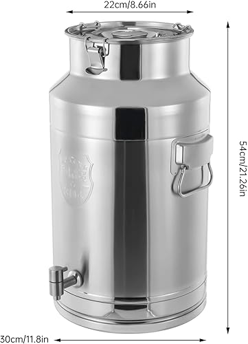 Miniatura 4 de NeNchengLi Lata de leche de acero inoxidable de 35 litros, contenedor de almacenamiento de leche, contenedor de almacenamiento de leche de 9.24