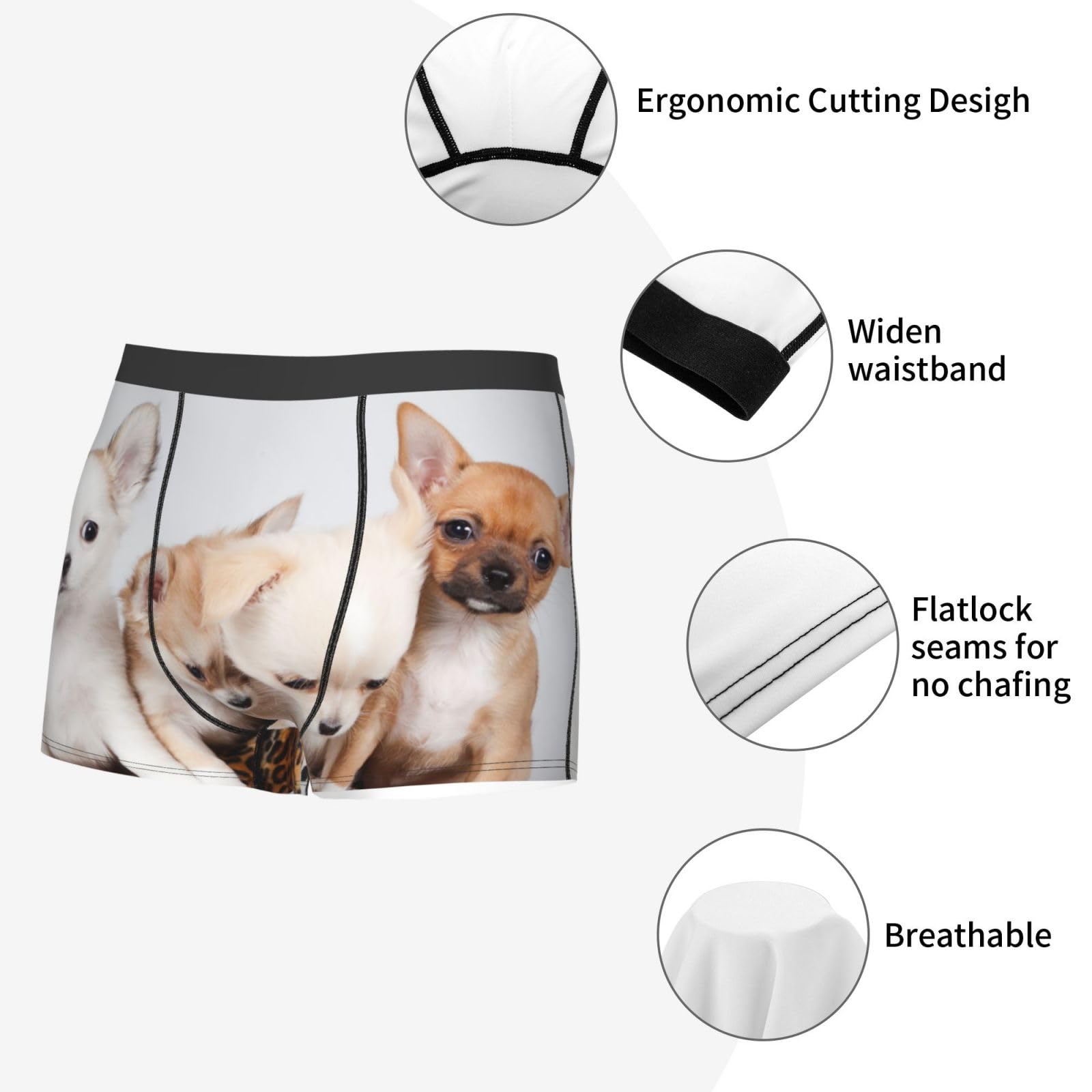Amazon.co.jp: 4匹の子犬 チワワ犬 ボクサーパンツ メンズ パンツ 下着