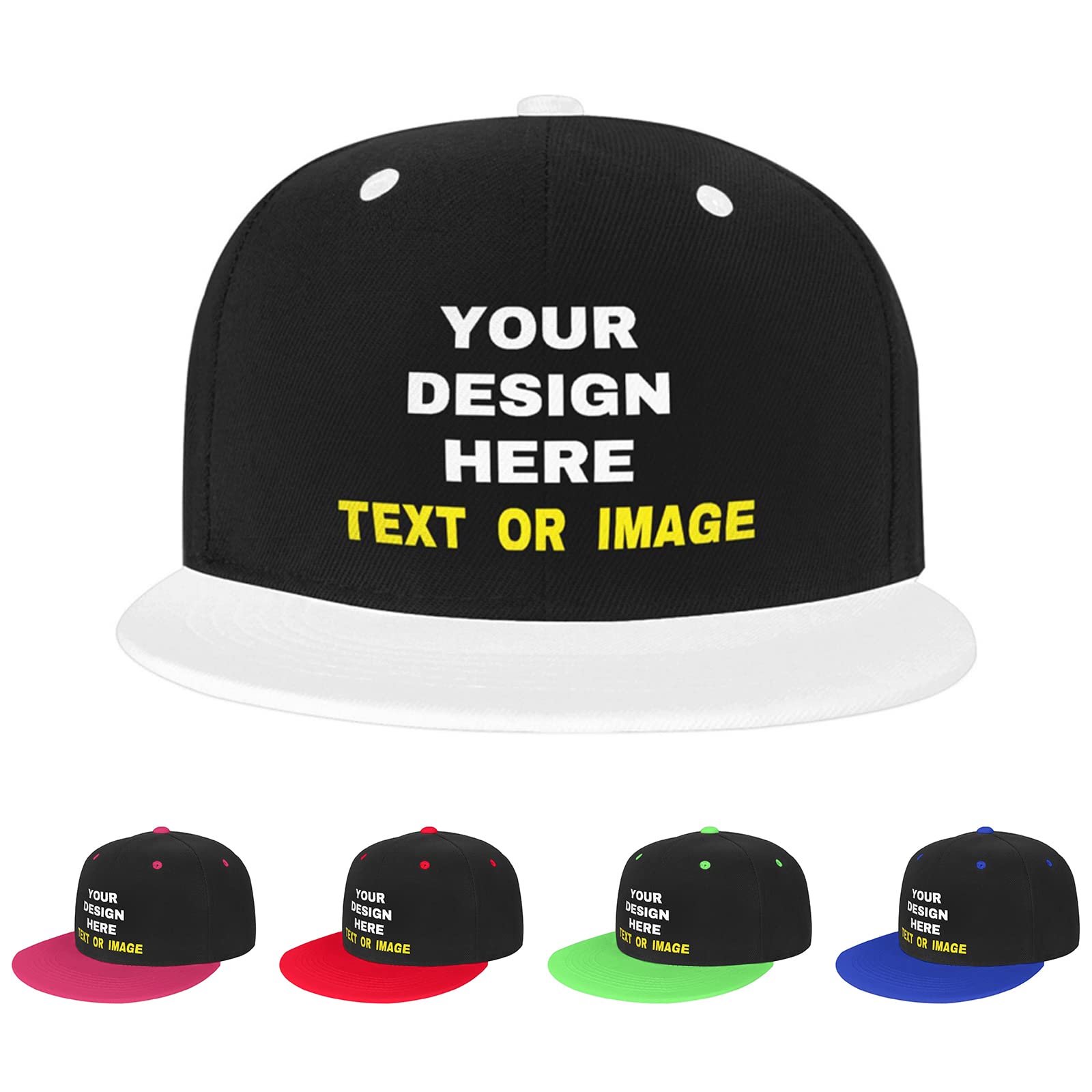 Lawenp Unisex Contrasting Color Hip-Hop Hat 1 Custom Trucker Hat Baseball Cap,Hip Hop Flat Brim Sun Hat,Adjustable Trucker Hat Visor,Outdoor Fashion Cap