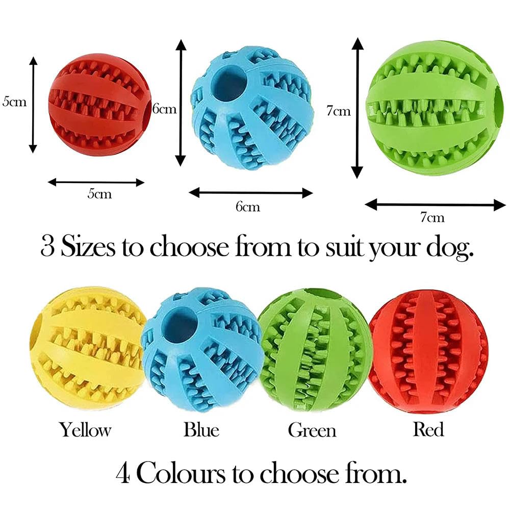 Juguetes para Cachorros, Pelota de Goma for Perros, Juguete for Cachorros, Grandes, Limpieza Dientes, Snack, 2 Unidades, Rojo, 6 cm(Green 5cm)