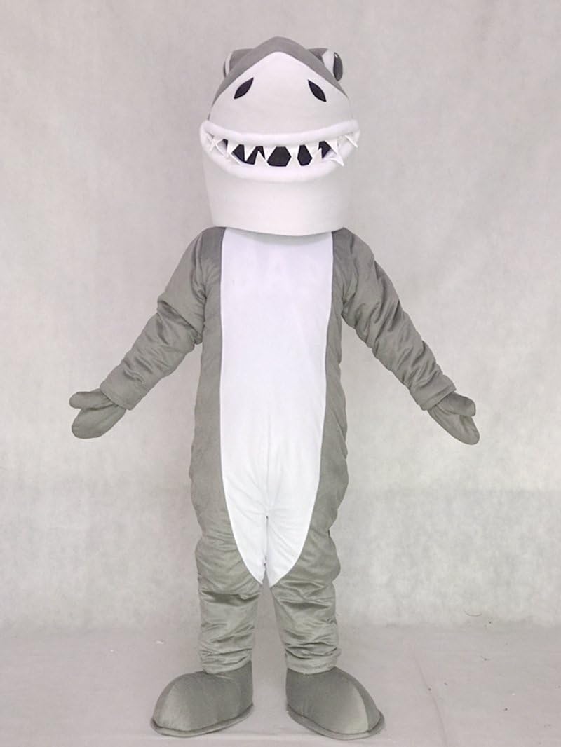 Gray and White Shark Mascot Costumes Ocean
