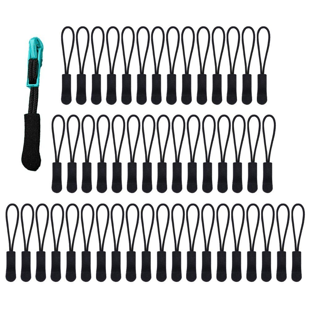 50pcs Zipper Pulls Zipper Extension Pulls Zip Fixer Zip Puller Tab Tags Replacement for Backpacks, Clothes, Purse