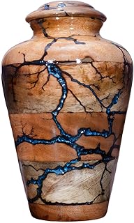 Urn for Human Ashes Large Wooden urn for Cremation Adult urn Box for Ashes Personalized Wooden urn Burial urn for Funeral Wood Box (Green 01) (EXTRA LARGE 250 LBS)