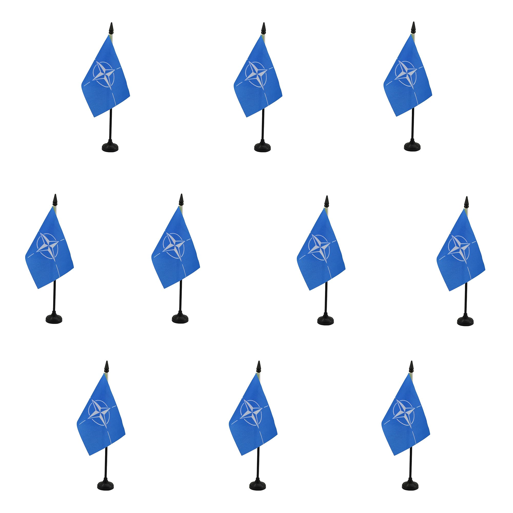 Drapeau de table OTAN lot de 10 mini drapeaux de bureau 15x10 cm