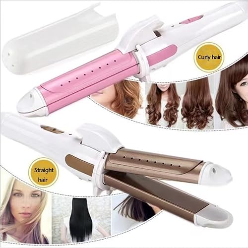 Miniatura 7 de Plancha plana 2 en 1 alisadora y rizadora para todos los peinados calentamiento rápido de 15 segundos memoria de temperatura regalo para niñas y