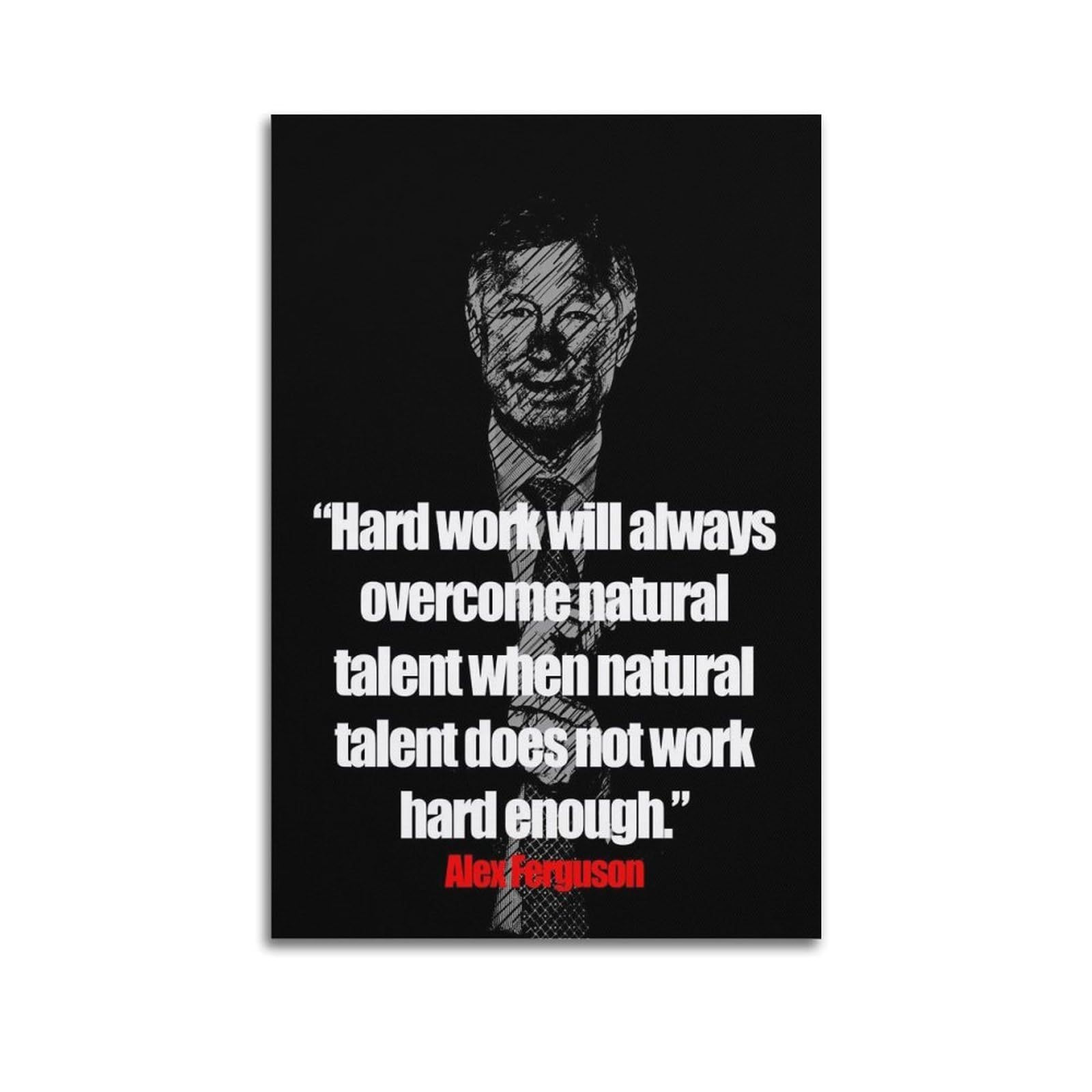 SUDANGDIANZI Inspirational Motivational Poster Alex Ferguson Quotes Canvas Poster And Wall Art Modern Family Bedroom Gym Office Decor Gift 20x30inch(50x75cm) Unframe-style