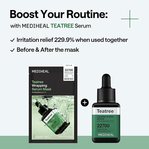 MEDIHEAL Teatree Wrapping Serum Face Mask for Trouble Calming (10ea)