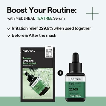 MEDIHEAL Teatree Wrapping Serum Face Mask for Trouble Calming (10ea)
