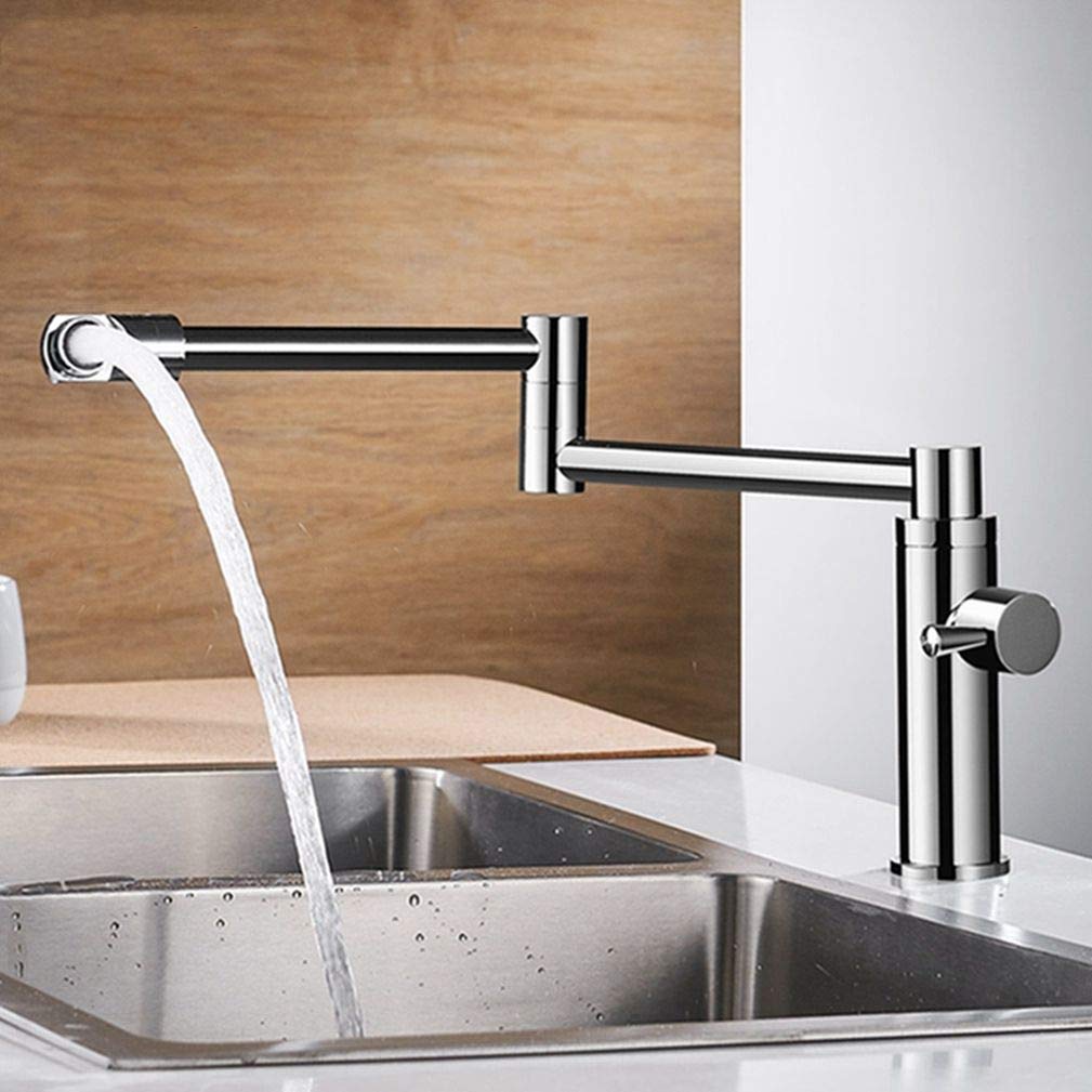 Robinet d'eau froide simple en laiton pour évier de cuisine avec rotation à 360