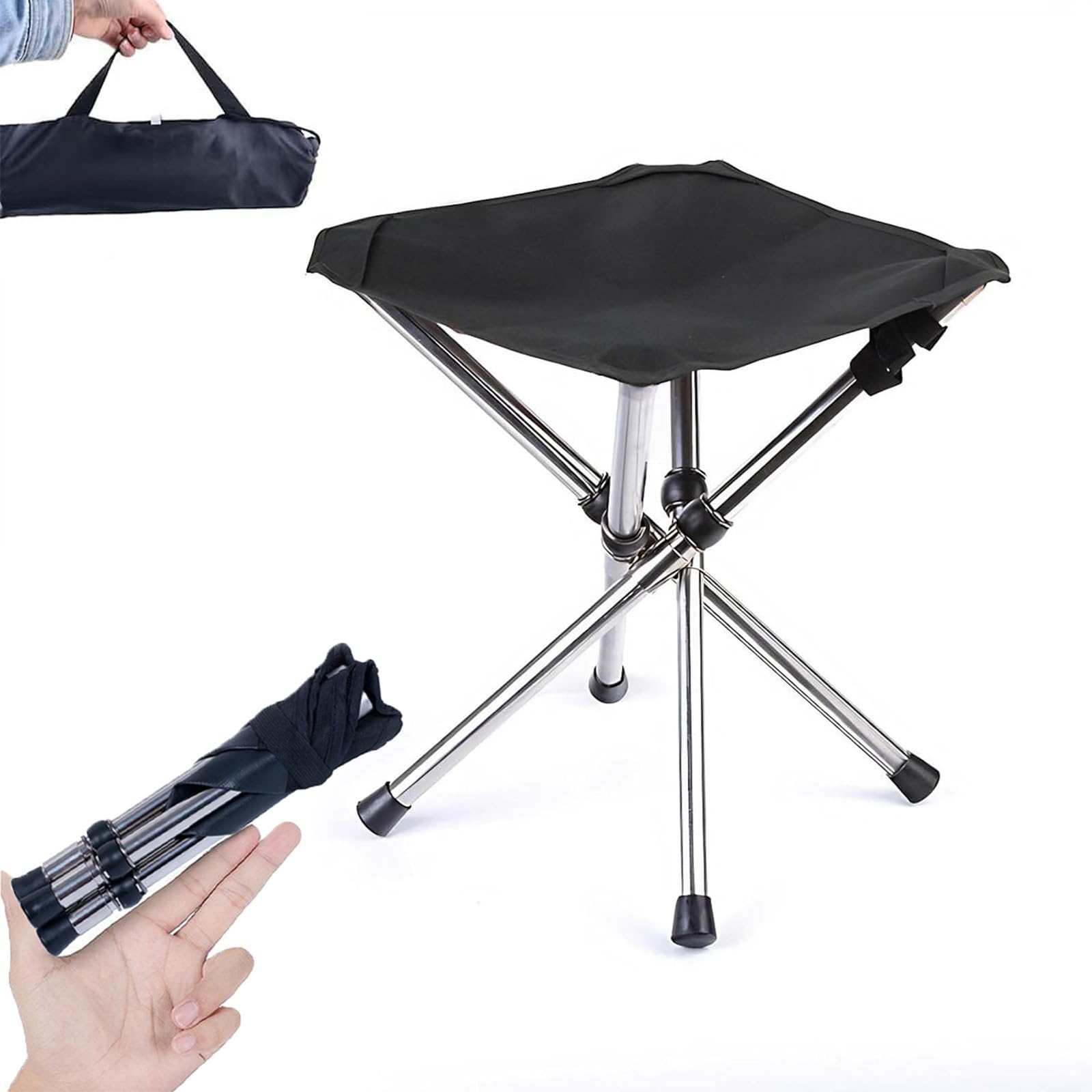 Chaise Pliante Tabouret De Camping Portable Avec Sac De Rangement Pour Barbecue Peche
