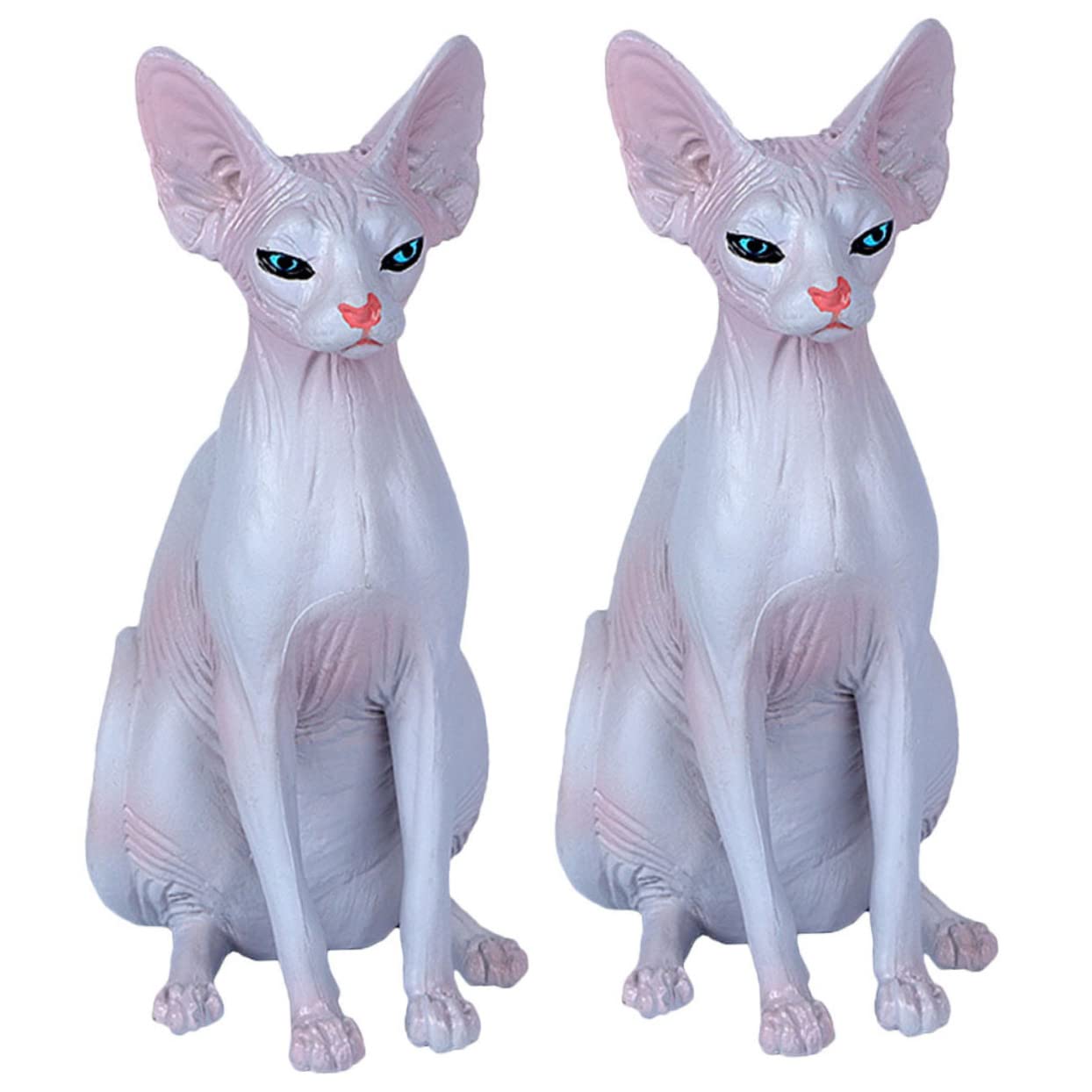 ABOOFAN 6piezas Estatua De Gato Sin Pelo Decorativa Conjunto De Figura De Gato Adorno para Interiores y Exteriores Decoración De Fiestas
