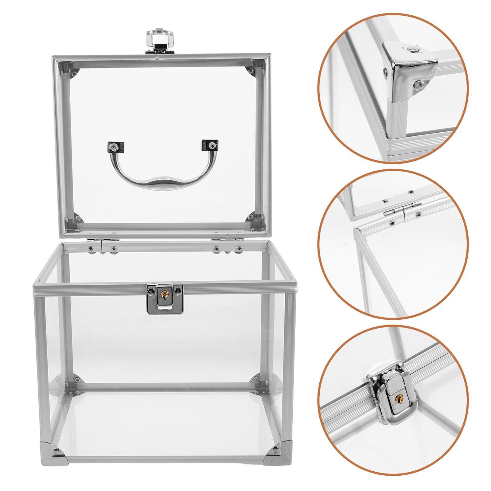 Angoily Scatola Porta Dischi in Vinile Acrilico con Maniglia Portatile, Custodia per Archiviazione di Dischi e Album, Organizer per CD e Dvd da Scrivania per Ufficio e Casa, Contenitore