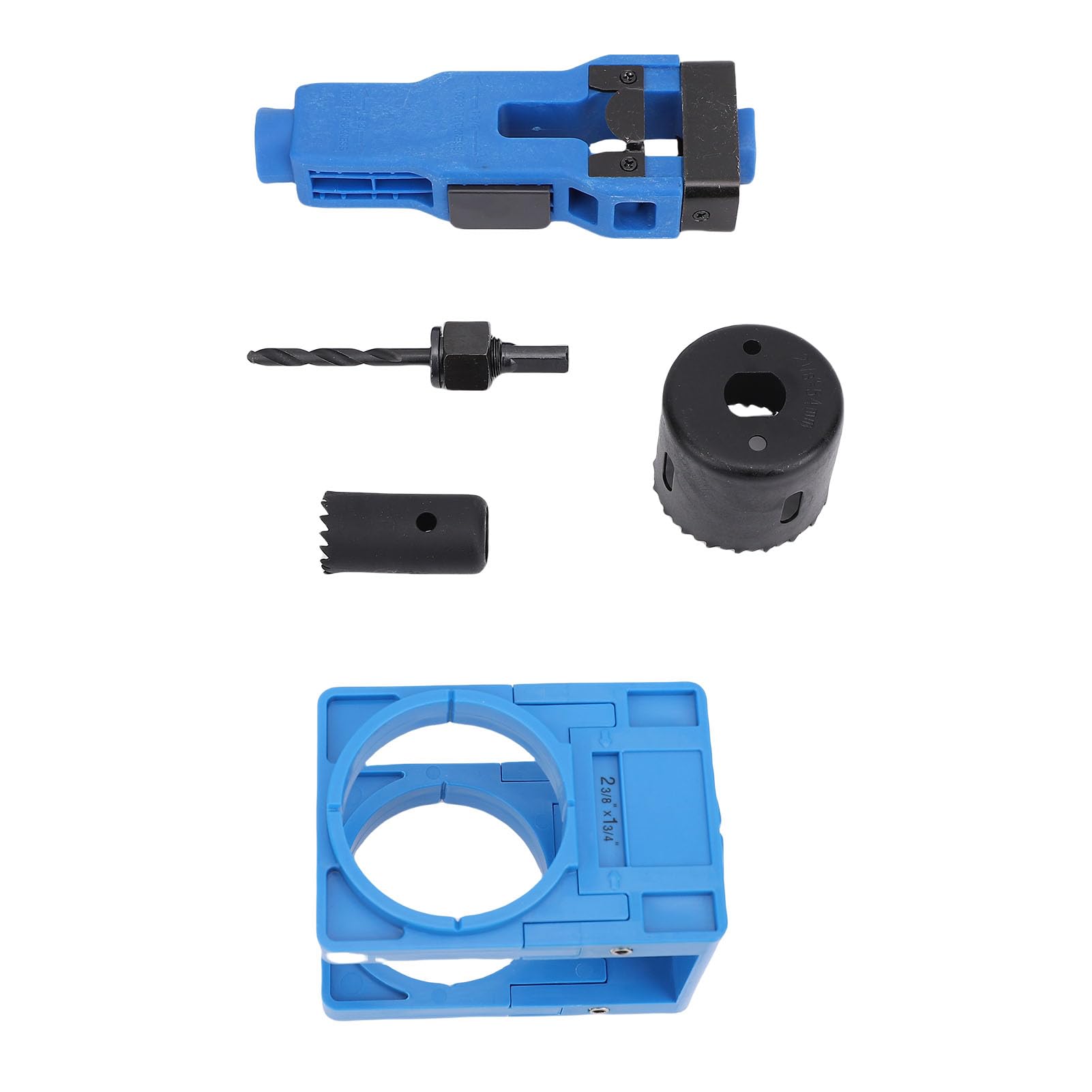Kit de instalación de cerradura JTLB con sierra perforadora y herramienta de mortaja azul