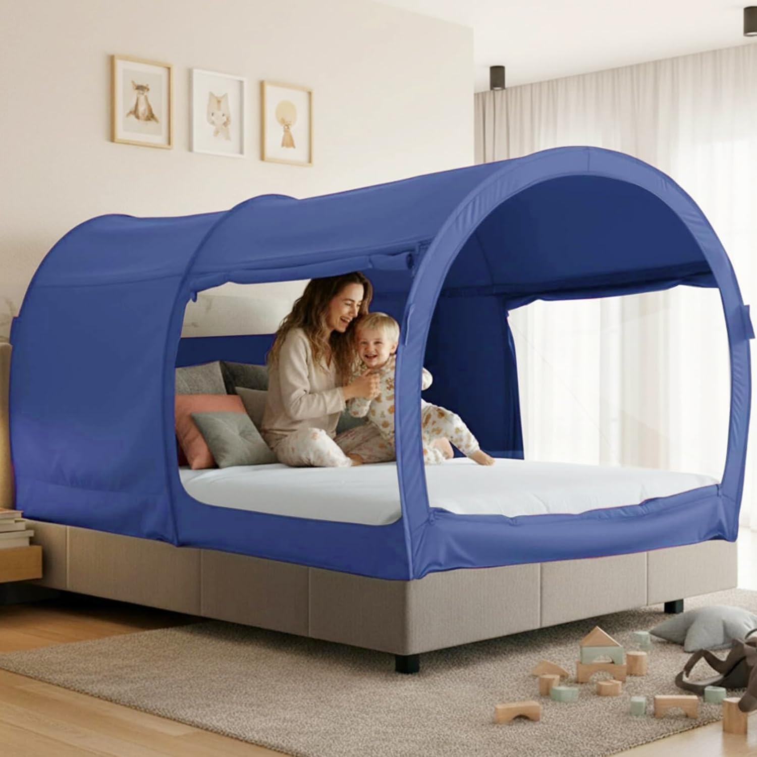 LEEDOR® Bed Tent Dream Tents Bed Canopy Shelter Cabin Indoor Privacy Warm Breathable Pop Up Twin/Full/Queen for Kids and Adult Patent Pending(Mattress Not Included)