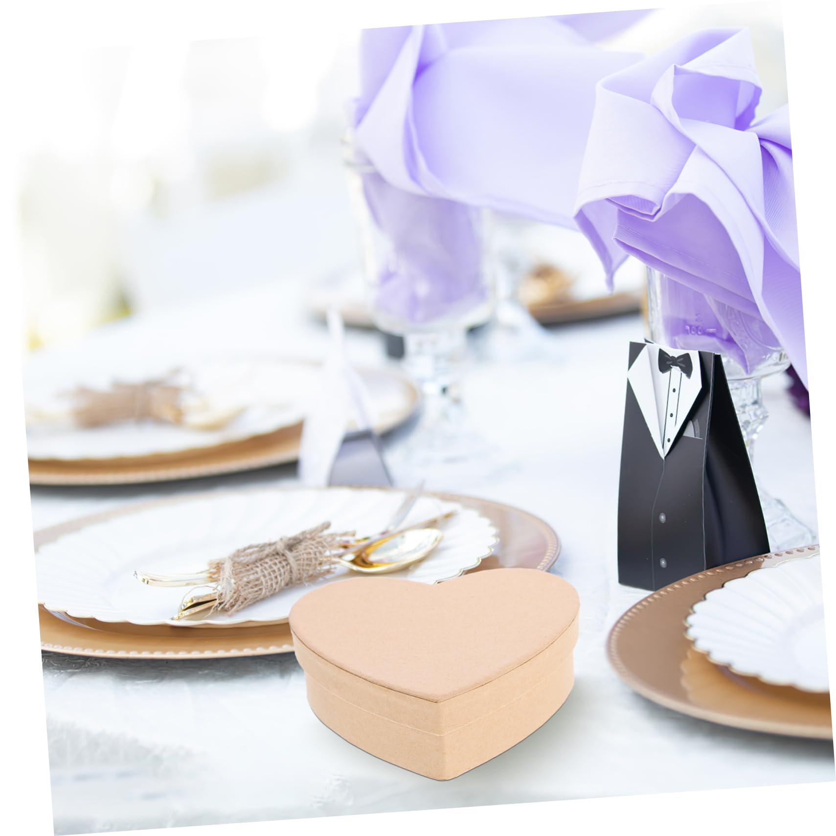 SOESFOUFU Heart Shaped Box DIY Wrapping Box for Candies and Items Sturdy Kraft Paper Construction for Festivals and Special Occasions