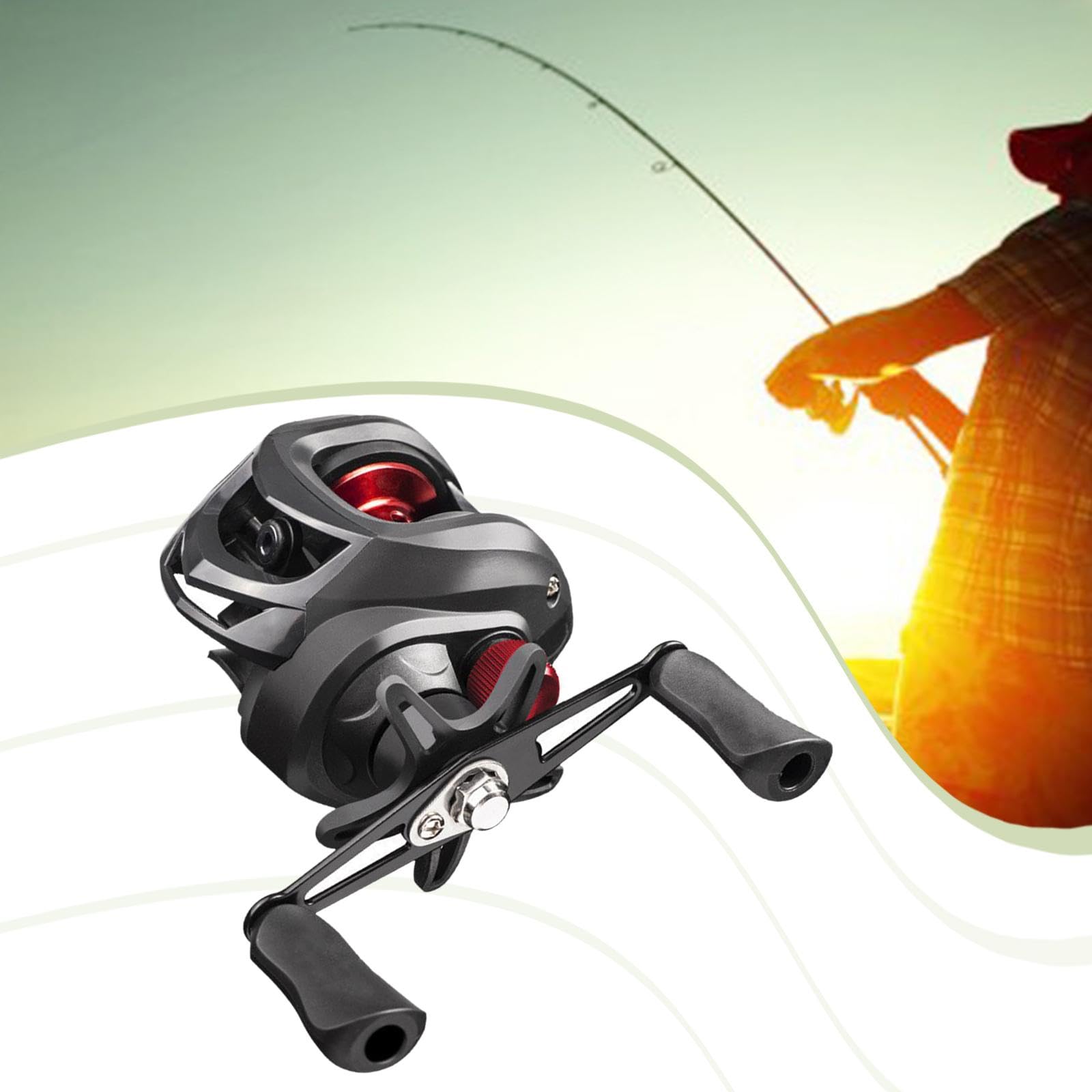 Harilla 7,2:1 Übersetzungsverhältnis High Baitcaster Angelrolle Baitcasting Rolle 12+1BB bis zu 8kg 15 Level Magnetbremse für Salzwasser Süßw