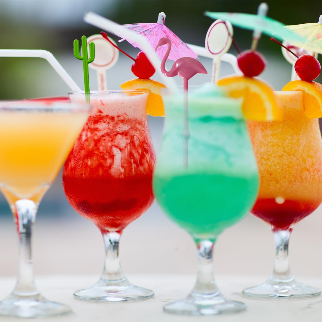 6 Cuillères à Mélanger En Verre Coloré | Long Manche 14cm - Pour Café, Cocktail, Bar
