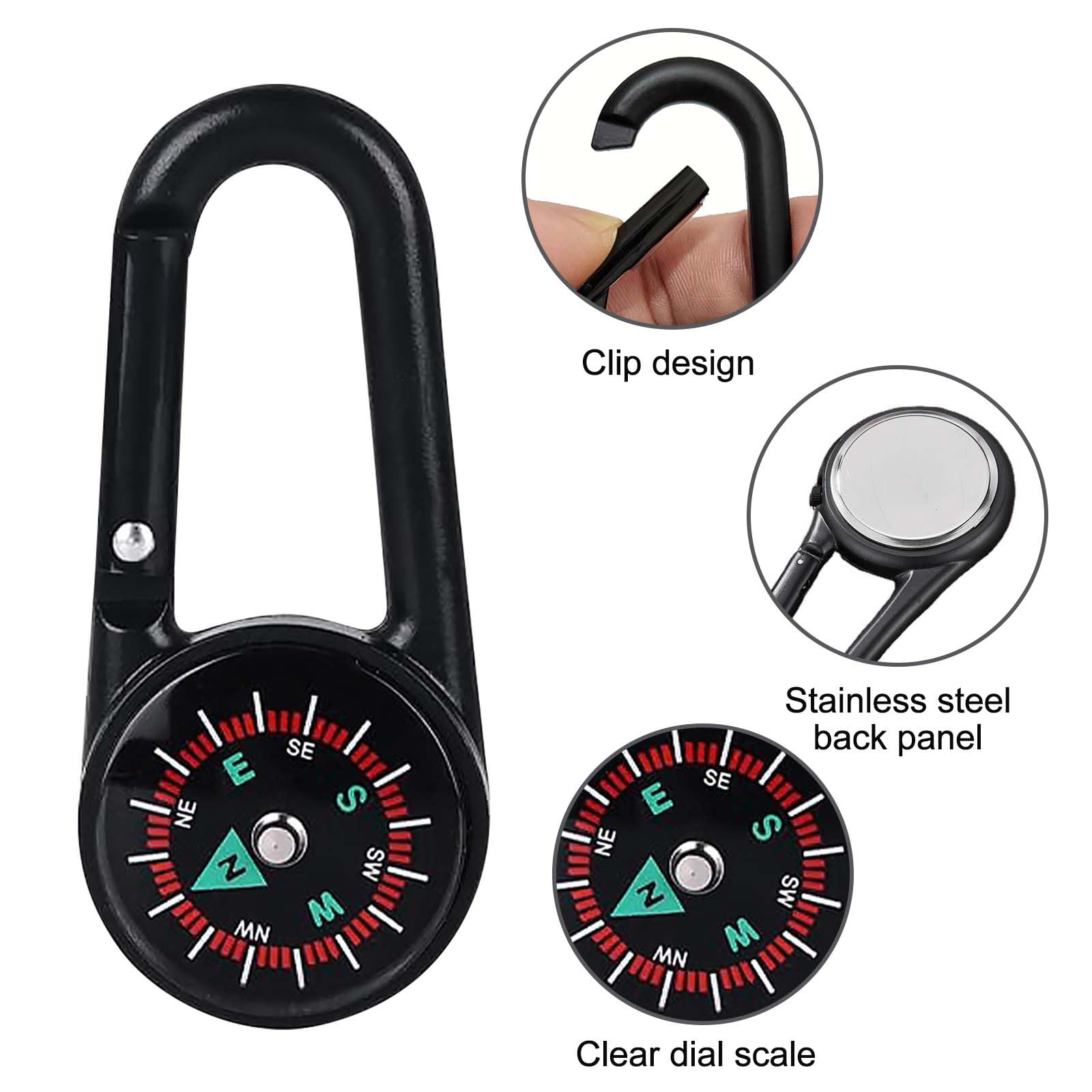 GOMETY 24 Stück Mini Kompass Set - Bunte Karabiner-Kompass Für Outdoor, Camping & Wandern