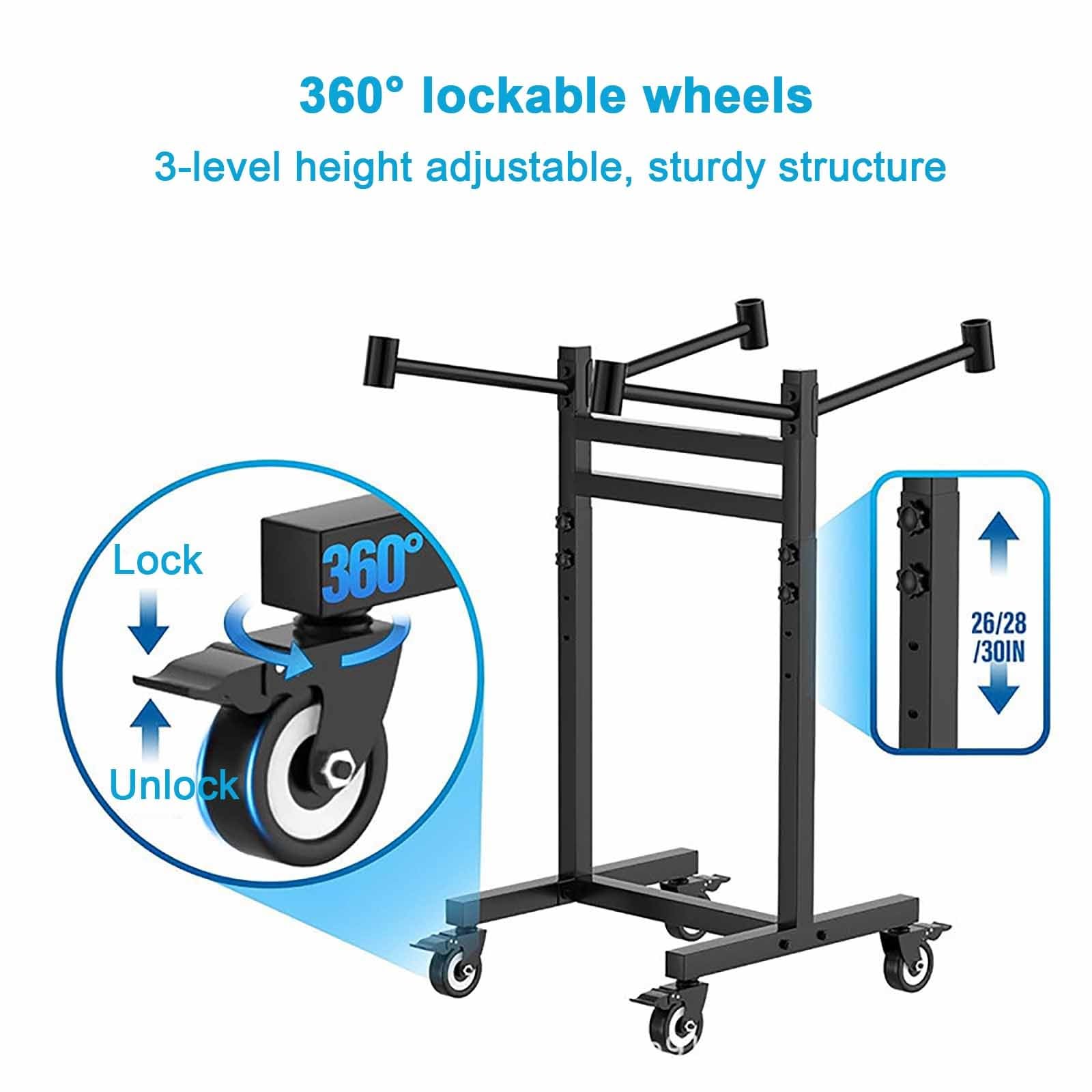 Plegable Resistente para sillas con Ruedas con Bloqueo de 360° Capacidad para 12 sillas para facilitar su Transporte y Almacenamiento.